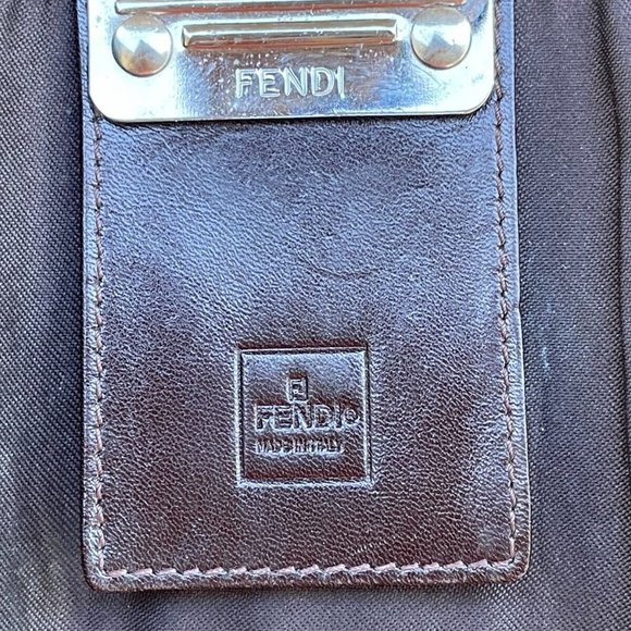 FENDI Key Chain Logo Leather 6 Ring Key Case Brown Keys Holder Bag Made in Italy - Picture 10 of 12